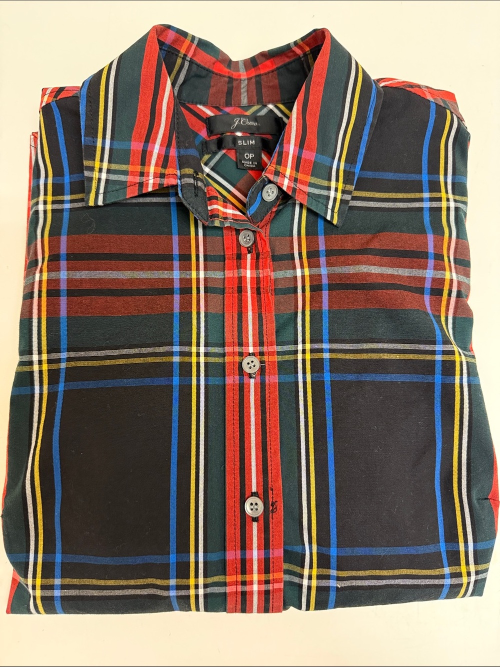 J. Crew Multicolor Plaid Button-Down Shirt - Black, Red, Green